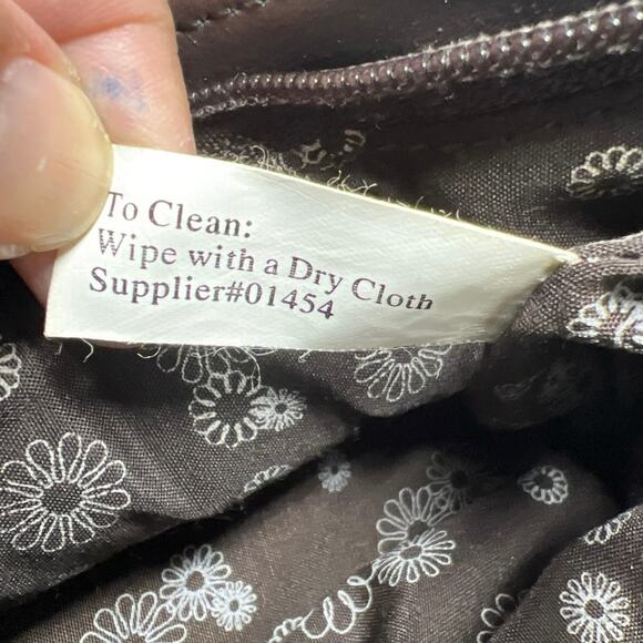 Vintage Avon Y2K 90s Brown Suede Floral Leaf Cutouts Purse Mini Handbag Boho - Picture 6 of 9